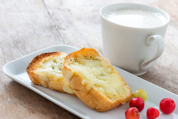 Bread baked with cheese for Breakfast