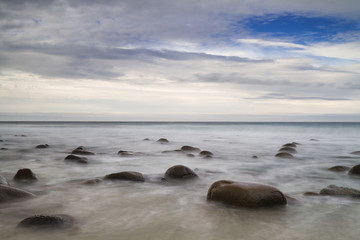 Fototapeta na wymiar Rocks at Unstad beach