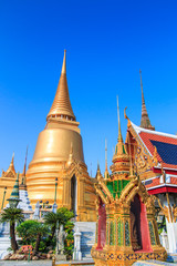 Wat Phra Kaew or Temple of the Emerald Buddha or Wat Phra Si Rattana Satsadaram in Bangkok of Thailand