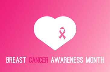 White heart with pink ribbon