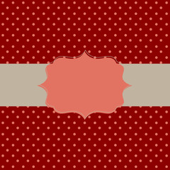 Frame on the paper background with polka dots. Vector illustrati