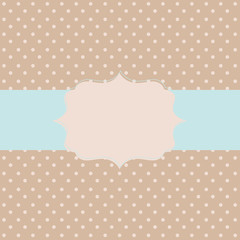 Frame on the paper background with polka dots. Vector illustrati