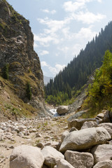 mountain river from a cliff