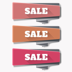 Sale banner design. Abstract transparent banners set.