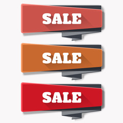 Sale banner design. Abstract transparent banners set.