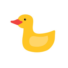 Toy yellow duck for bathing a small baby