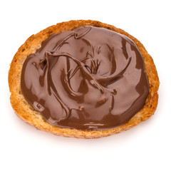 sandwich with chocolate cream isolated on white background cutou