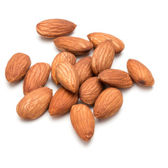 almond nuts isolated on white background close up