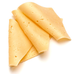 cheese slices isolated on white background cutout