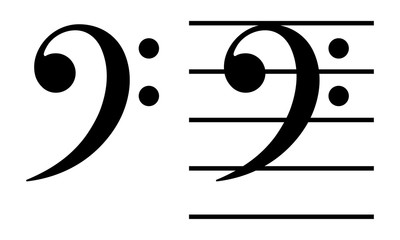 Fototapeta premium 音楽記号：ヘ音記号