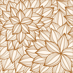Fototapeta premium Doodle floral grunge monochrome pattern. Hand drawn background.