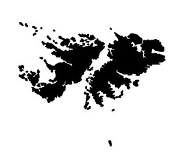 Fototapeta premium Falkland Islands Silhouette Map