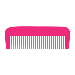 Comb , Barber comb, pink plastic comb vector illustration