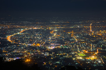 View point city of chiangmai in Wat Phra That Doi Suthep Temple
