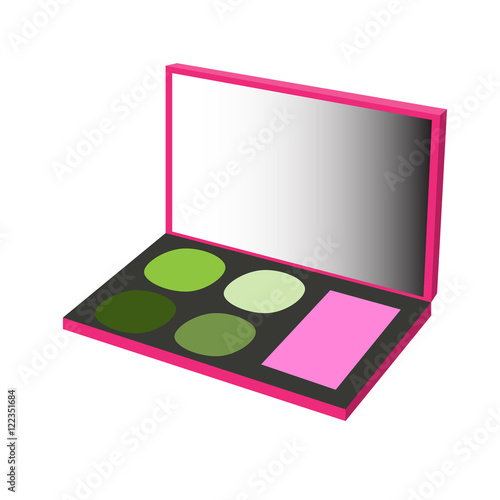 "makeup palette pink green vector illustration" Stock image and royalty