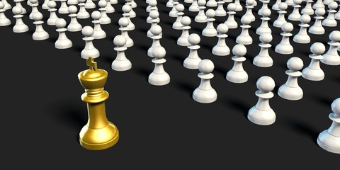 Business Chess Strategy King with Pawns