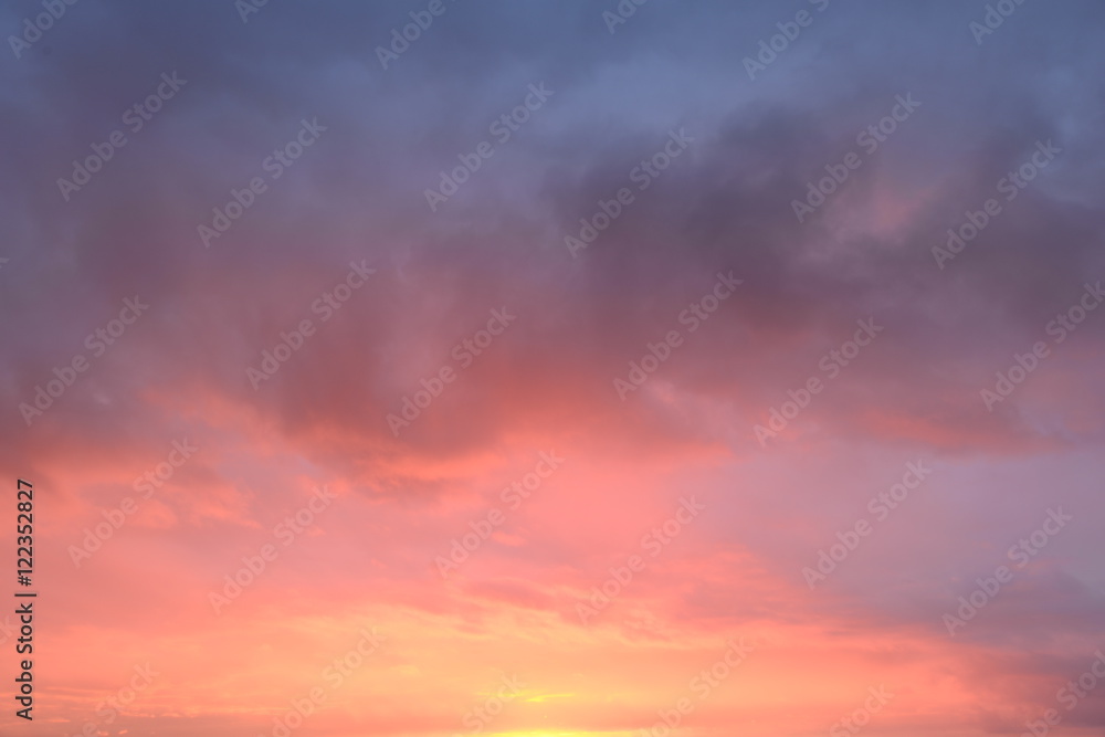 Wall mural weather sunny autumn sky bright flash of sunset