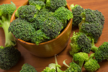 Broccoli into a bowl