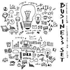 Business doodles sketch vector ink eps10