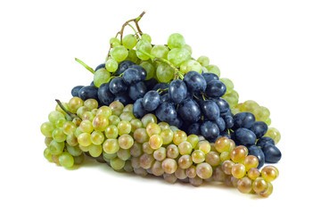 Dark and white grapes, Isolated on white background