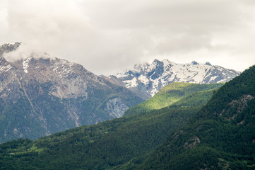Obraz premium mountain scenery, mountains of Valle d'Aosta, Italian Alps