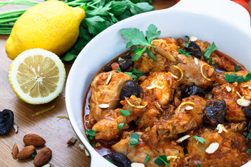 Stewed chicken with spices in a tomato sauce