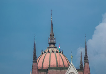 Hungarian parliament dome close up