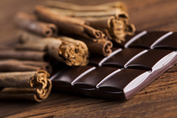 Cinnamon, Dark chocolate with candy sweet