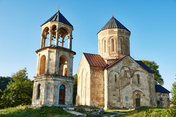 Fototapeta na wymiar Nicortsminda orthodox Christianity church landmark in Racha region of Georgia