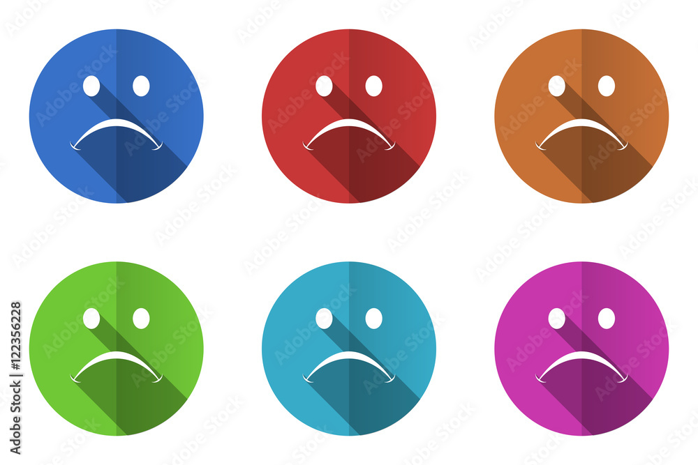 Leinwandbilder flat design vector icons. colorful cry web buttons set.