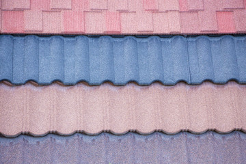 Metal tile roof useful for background or pattern