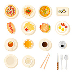 Fast Food And Drink Icon Set