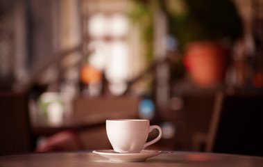 Coffee cup in coffee shop