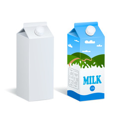 Realistic Milk Boxes Isolated