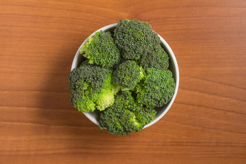 Broccoli into a bowl