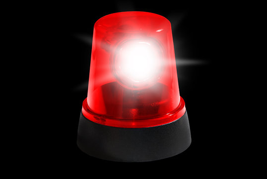 fire department, red light isolated
