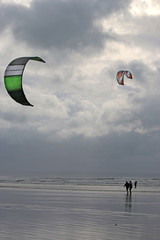 kitesurfers at Saunton Sands