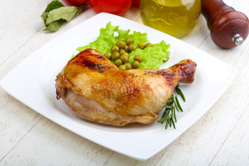 Roasted chicken leg
