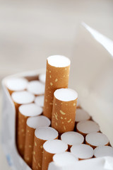 Open pack of cigarettes