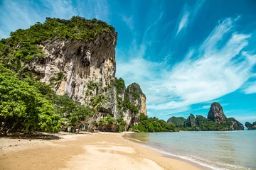 Photo sur Plexiglas Railay Beach, Krabi, Thaïlande Belle plage de Tonsai dans la province de Krabi, Thaïlande