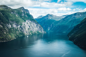 Geiranger fjord in Norway - obrazy, fototapety, plakaty