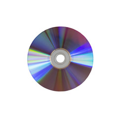 Disk DVD CD on white background.