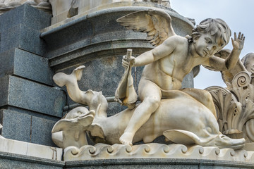 Pallas Athena fountain near Parliament Building. Vienna, Austria