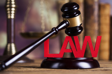 Law and justice concept, wooden gavel