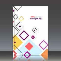 Fototapeta premium Abstract composition, geometric shape icon, lozenge ornament, a4 brochure title sheet, rhombus logo construction backdrop, business card surface, fashionable fiber texture, EPS10 vector illustration