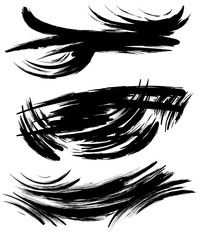 Vector ink blots on a white background Brush Collection Grunge