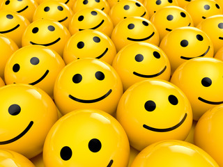 Happy Smiley Emoticon: 3d-Illustration