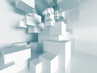 Obraz premium Futurystyczna architektura abstrakcyjna. Projektowanie bloków
