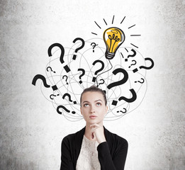 Girl finding answer to her question