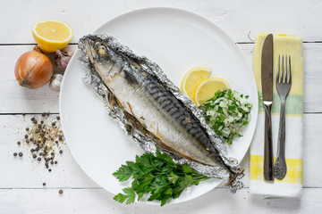 Mackerel Fish baked in foil